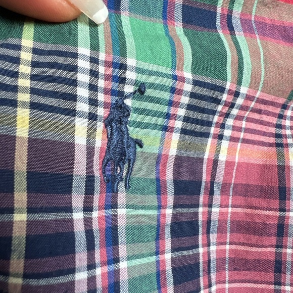 Polo Ralph Lauren Kids Red, Green, and Blue Plaid Shirt - Picture 5 of 9